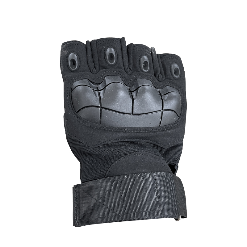 Customized Black Half Finger Gloves for Unisex Training and Safety Protection