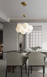 Custom Round Alabaster Ball Stairs Decorative Chandelier Natural Marble Led