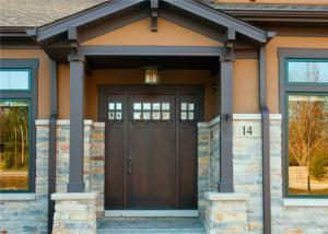 China Durable Interior Solid Wood Doors Customized Size / Color With Tempered Glass wholesale