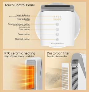China Waterproof Mini Fan Heater Personal Warm Appliance With 1-4h Timer wholesale