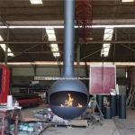 Freestanding wood burning fireplace indoor steel stove heating decorative round