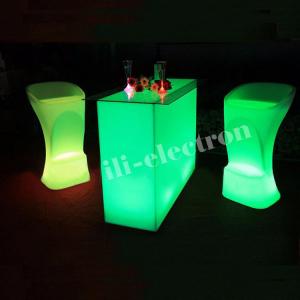 China Rectangle Illuminated Bar Table Waterproof For Outdoor Garden wholesale