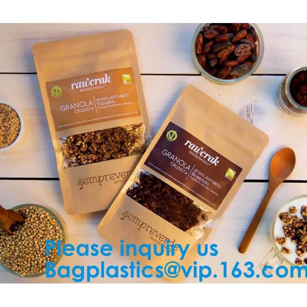 Custom Print Biodegradable Foil Packaging Soft Zipper Stand Up Bottom Gusset Plastic Drinking Pouches Bags With Straws