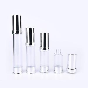 China Aluminum Cap Clear AS Plastic Dispensing Serum Bottle With Pump 10ml - 30ml wholesale