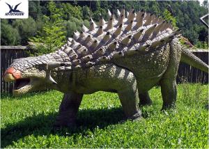 China Oldest Living Large Handmade Dinosaur Garden Statue , Ankylosaur Life Size Raptor Statue wholesale