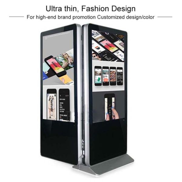 Interactive 55 Inch Touch Screen Kiosk , Double Side LCD Advertising Media Player