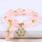 12MM 14MM Pink Rose Quartz Crystal Bead Bracelet Healing Gemstone Bracelets
