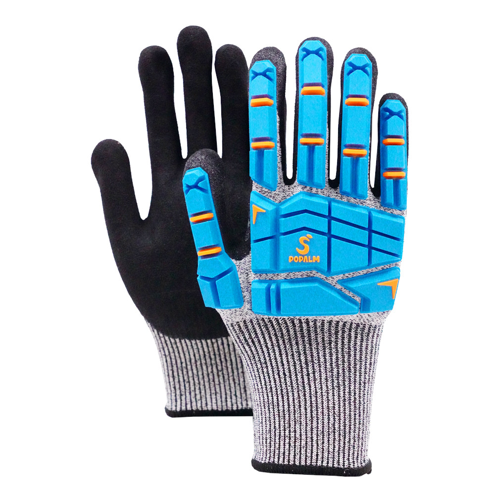 13 Gauge Anti-Impact TPRNitrile Scrub Coating Soft TPR Work Gloves DurableNitrile Scrub Coating Gloves Maximum Hand Protection