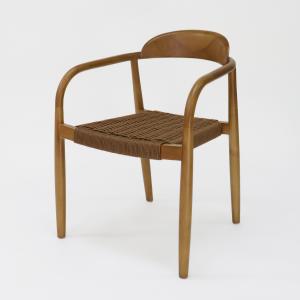 China Specific Dining Chair Modern Natural Woven Cord Solid Wood for Restaurant wholesale