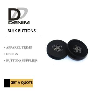 China Decorative Polyester Button 4 Holes Black Coat Buttons Garment Accessories wholesale