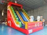 Commercial The Smurfs Inflatable Dry Slides Inflatable Bouncy Castle For Kids