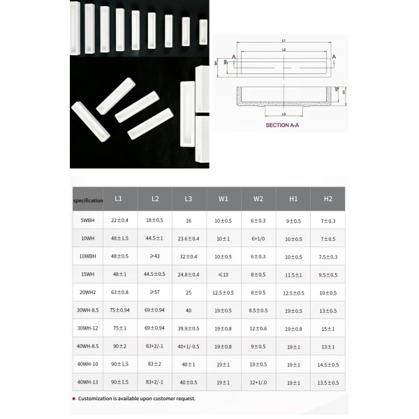 Heat Resistant Resistor Ceramic Housing Structural Alumina Ceramic Components