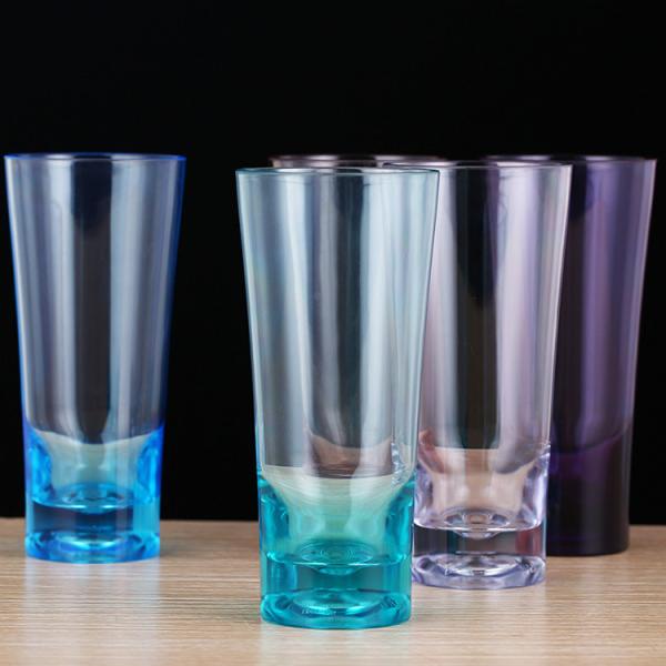 Stackable Hi Ball Plastic Tumbler Glasses Colorful Unbreakable SAN Vodka Shot
