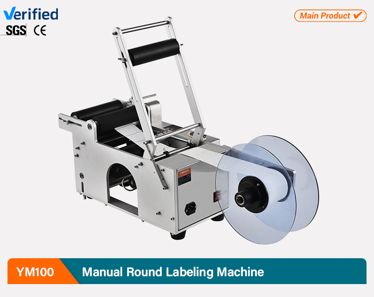 YM100 Manual Flat Labeling Machine For Cardboard Boxes / Square Bottles / Tin Cans