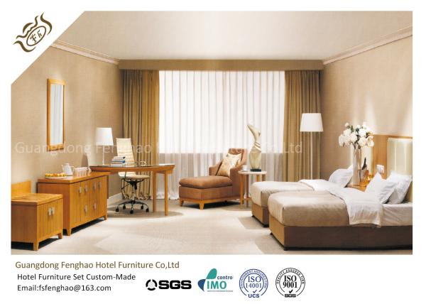 Unique Style Hotel Bedroom Furniture Mid - Century Ash Finished For Standard