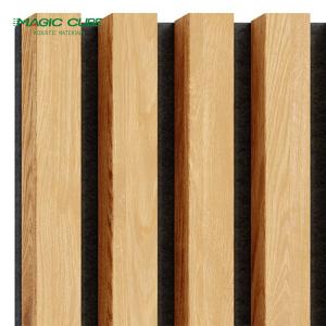 China Flame Retardant E1 MDF Wood Veneer Slat Panels Dustproof for bedroom wholesale