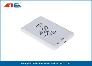 China White HF USB RFID Reader For Passive RFID Tags Support Anti - Collision Algorithm wholesale
