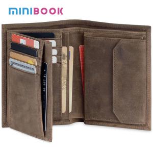 China Low MOQ Mix Models Men's Brown Genuine Leather Card Holder with Coin Compartment wholesale