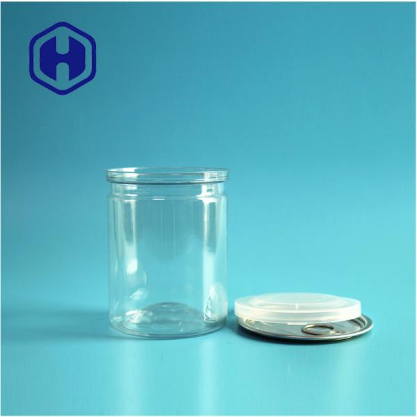 Transparent Airtight PET Easy Open Cans Plastic / PET Food Can For Leak Proof