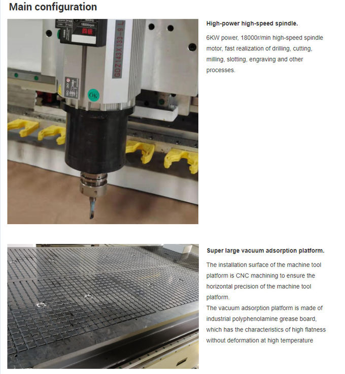 Furniture Woodworking 3 Axis CNC Router 40m/Min Operating Speed