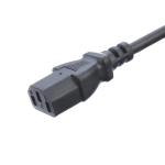 Commercial 3 Pin 16A Plug C5 Clover Connector Black Italia Standard Extension