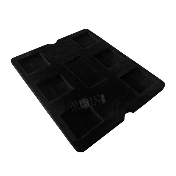 Recyclable 6 Grids Black Flocking Gift Box Plastic Medal Presentation Inner Holder packaging