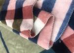 Coral Fleece Soft Blanket Fabric Checked / 530GSM Synthetic Blanket Material