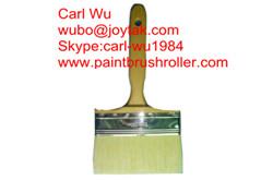 China Natural pure bristle Chinese bristle synthetic mix shed fence paint brush wood handle plastic handle 4 inch WB-003 wholesale