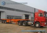 Custom Q235 / Q345 40 Foot Flatbed Semi Trailer 50 Ton For Transportation