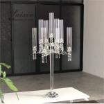 Tall Glass Crystal Candelabra 5 Arm 9 Arm Wedding Table Centerpiece