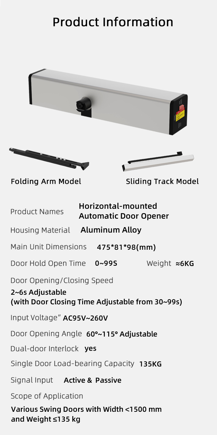 Automatic Revolving Door Operator Sturdy With Pull / Push Arm Key / Card / Smartphone Access