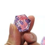 Pink Liquid Flowing Sand Resin Polyhedral Dice Multi - Noodle Tablet Game Dice