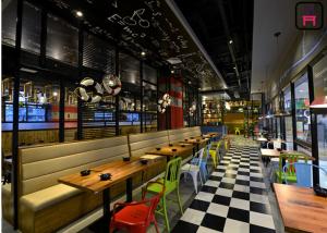 China 3 Channels Leather Wood Restaurant Sofa Set Custom Size Furniture Without Arm wholesale