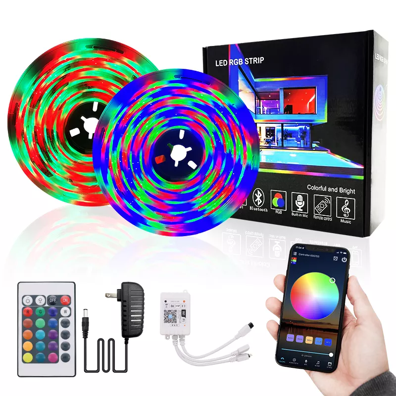 Home Bar LED Light Strips Garden Design Support Dimmer 12V 32ft Smart 5050 RGB 1670