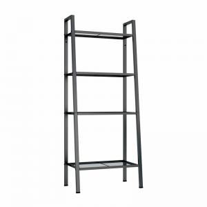 China Home Office Black 4 Tiers Steel Shelf Rack With Mesh Board on sale