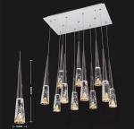 Modern Villa Loft Apartment Stair Light With Three Colors Changing Crystal