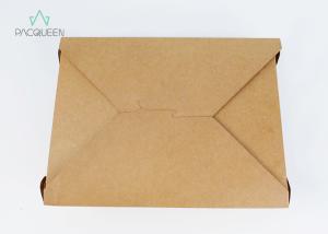 China Square Disposable Paper Food Containers Leak Proof Grease Resistant Four Flaps wholesale