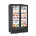 -22C Commercial upright dynamic cooling double 2 glass door freezer showcase ice