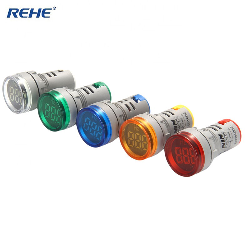 22mm LED Round MINI Digital Display Electronic Frequency Meter Indicator lamp measuring rang AC 0-99Hz