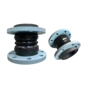 China Epoxy Coated Elastomeric Double Sphere Pipe Rubber Expansion Joint Carbon Steel Flange Connection wholesale
