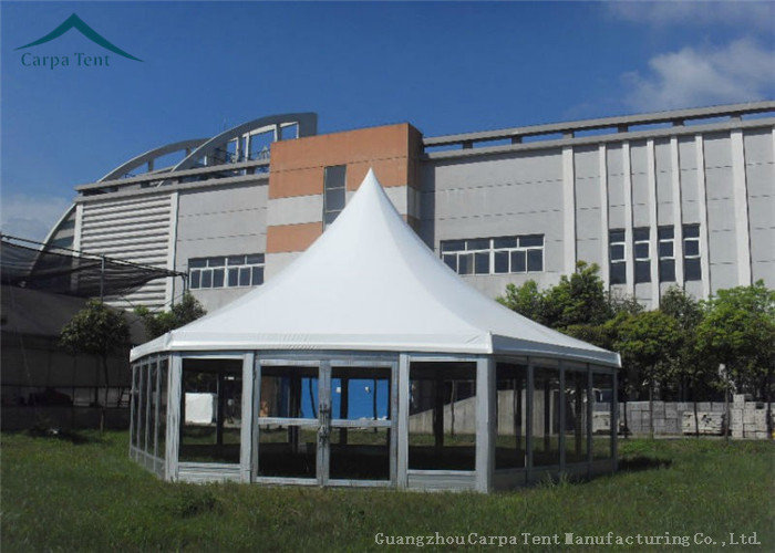 Marquee European Style Tents Multi-Sided For Exhibition Flame Retardant Glass Wall