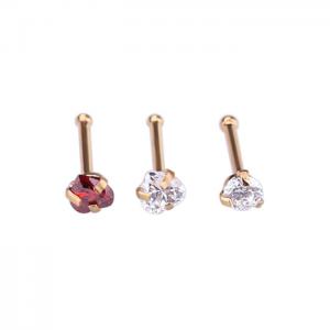 China Hot sale body jewelry wholesale stainless steel cz nose piercing on sale