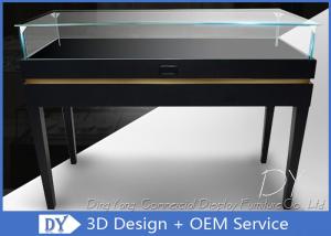 China Simple Modern Wood Black Museum Pedestal Display Case With Lock wholesale