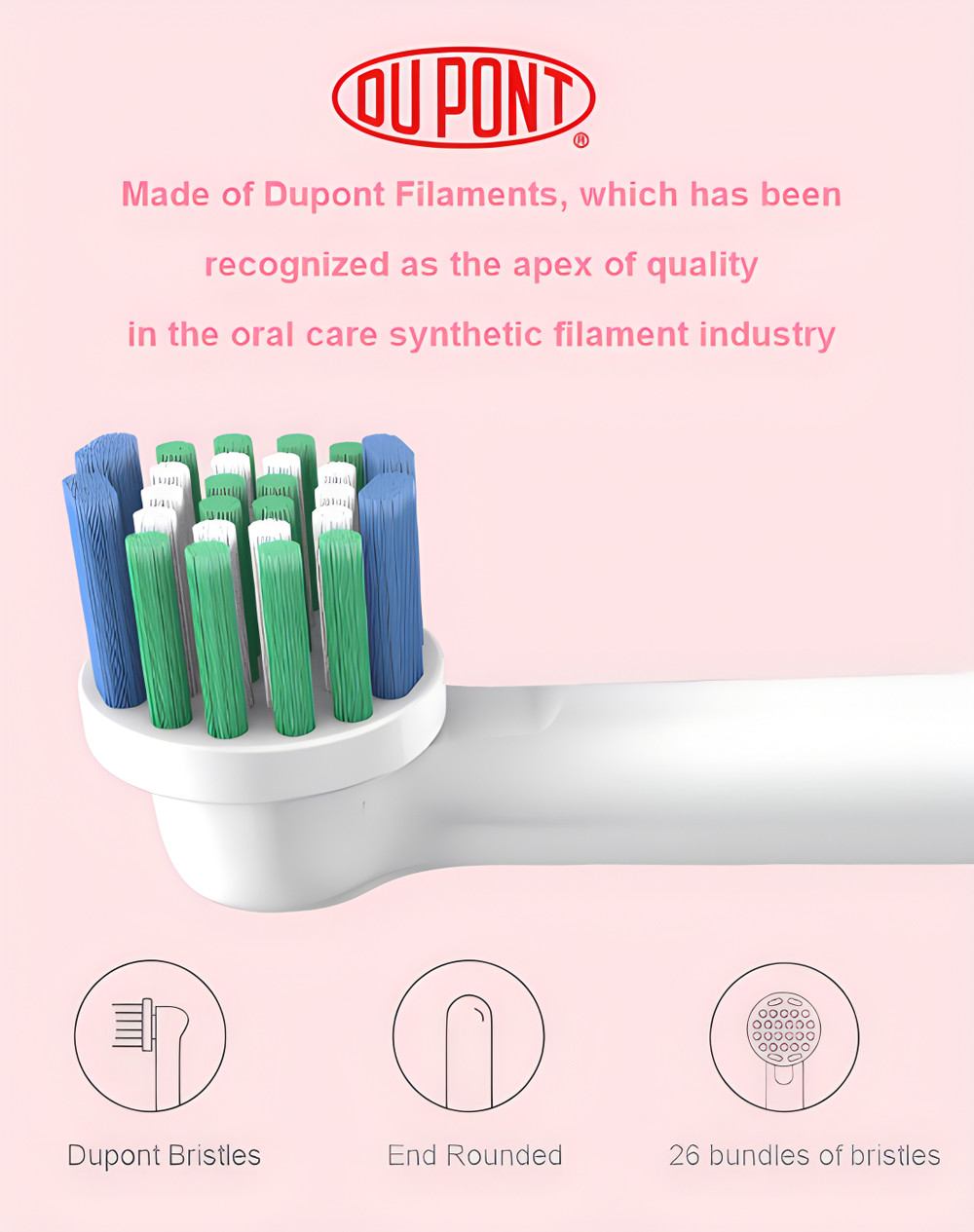 360 Rotating EU Patent Wireless Rechargeable Round Brush Heads Electric Toothbrush