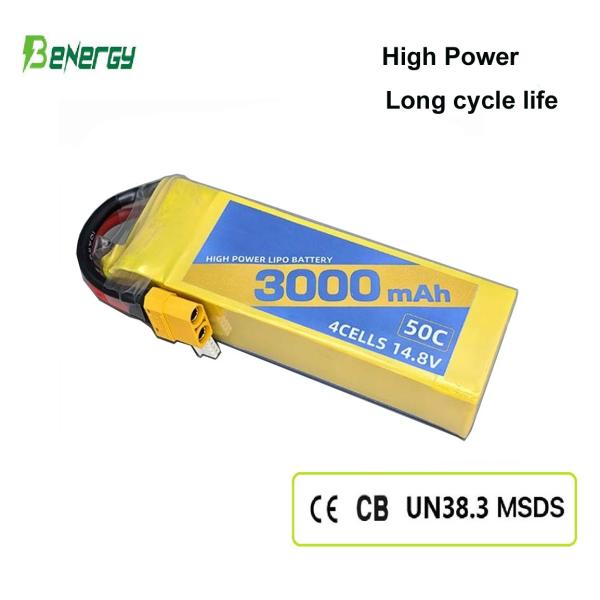 50C 14.8V 3000mAh High-Rate Li-ion Drone Battery – Long Flight Time & Extreme