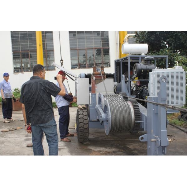 7.5kN ADSS OPGW Line Tension Stringing Equipment Passive Cable Tensioner with 1 Groove 1100mm Bull Wheel 40m/min Speed