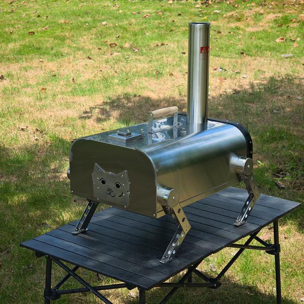 Outdoor Pizza Oven 12" Wood Pellet Pizza Ovens With Rotatable Round Pizza Stone