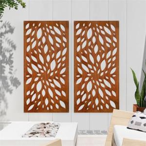 China Laser Cutting Leafy Greens Patterns Corten Steel Decorative Wall Panel wholesale