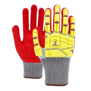 China Industrial Grade Red Sandy Nitrile TPR Gloves Impact Defense And Enhanced Anti-Slip Performance wholesale