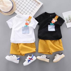 China Cotton Summer Children'S Clothing Two Piece Boys Polyester Deer Print Shirt wholesale